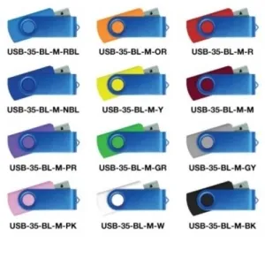 USB Flash Drive  with Blue Swivel 16 GB